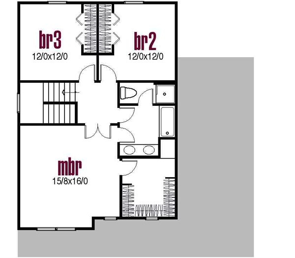 Upper/Second Floor Plan: 45-102