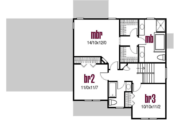 Upper/Second Floor Plan: 45-104