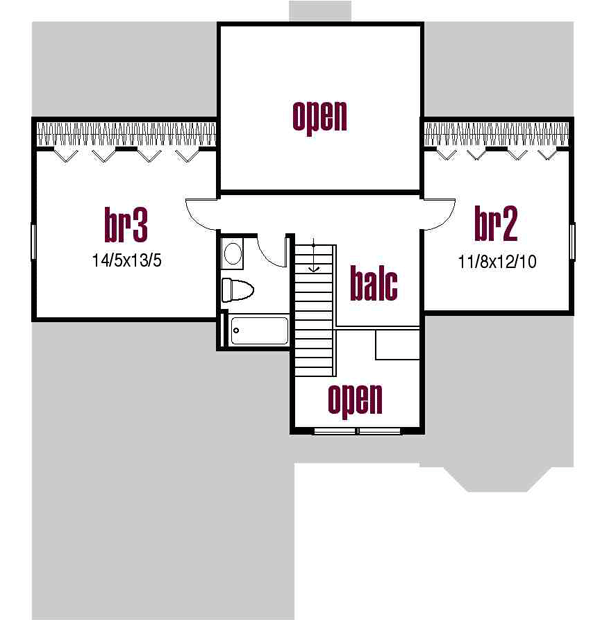 Upper/Second Floor Plan: 45-107