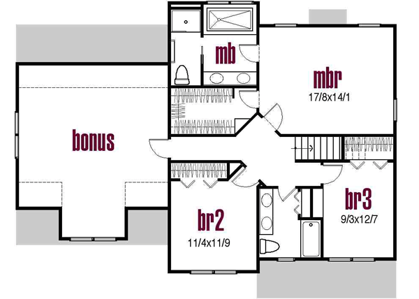 Upper/Second Floor Plan: 45-109