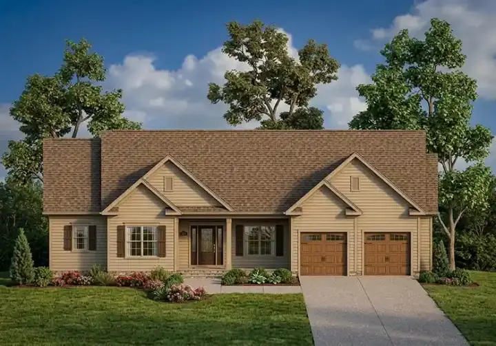 Traditional house plans 45-116 - front exterior, 2,387 sq ft, 3 bed, 3 bath house plans | Monster House Plans