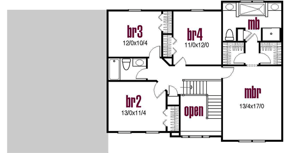 Upper/Second Floor Plan: 45-118