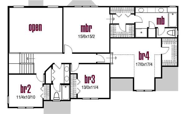 Upper/Second Floor Plan: 45-119