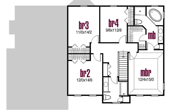 Upper/Second Floor Plan: 45-120