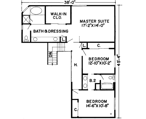 Upper/Second Floor Plan: 46-150