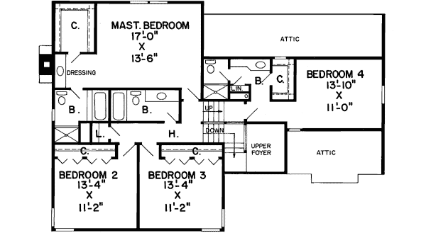 Upper/Second Floor Plan: 46-156