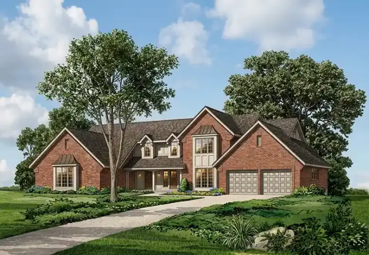 Country house plans 46-159 - front exterior, 3,345 sq ft, 4 bed, 3 bath house plans | Monster House Plans