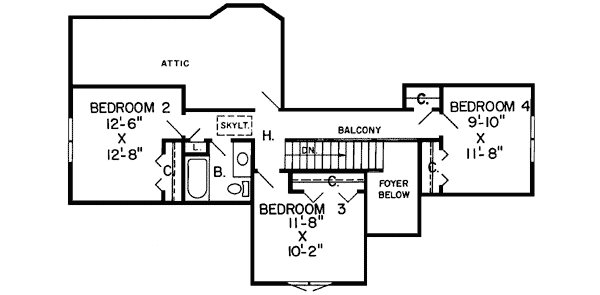 Upper/Second Floor Plan: 46-168