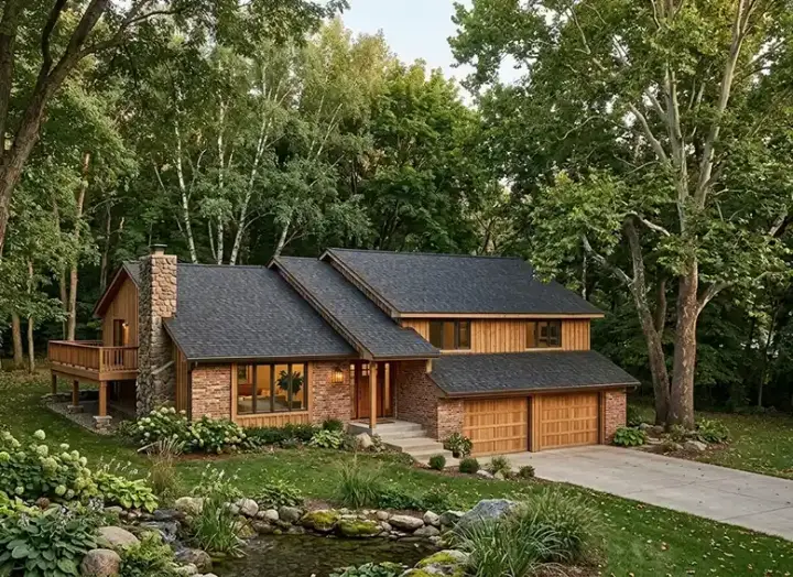 Contemporary house plans 46-169 - front exterior, 2,181 sq ft, 4 bed, 3 bath house plans | Monster House Plans