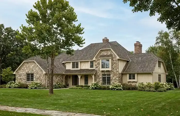 European house plans 46-171 - front exterior, 3,726 sq ft, 5 bed, 3 bath house plans | Monster House Plans