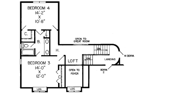 Upper/Second Floor Plan: 46-176