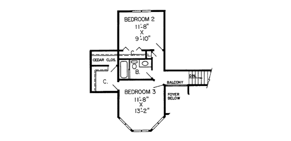 Upper/Second Floor Plan: 46-182