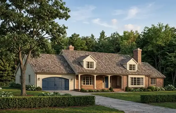Country house plans 46-187 - front exterior, 3,240 sq ft, 3 bed, 2 bath house plans | Monster House Plans