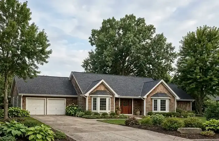 Traditional house plans 46-195 - front exterior, 1,740 sq ft, 3 bed, 2 bath house plans | Monster House Plans
