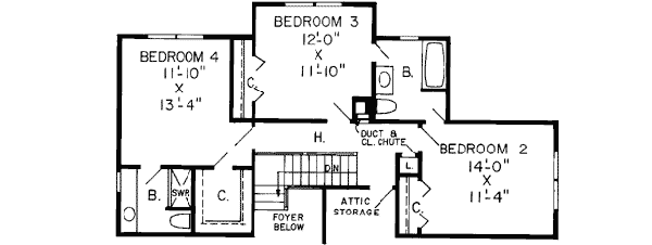 Upper/Second Floor Plan: 46-202