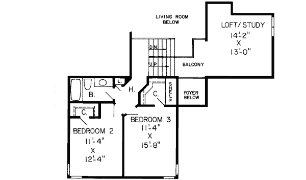 Upper/Second Floor Plan: 46-208