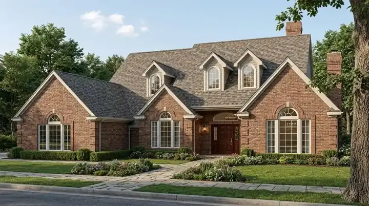 French Country house plans 46-212 - front exterior, 3,935 sq ft, 5 bed, 4 bath house plans | Monster House Plans