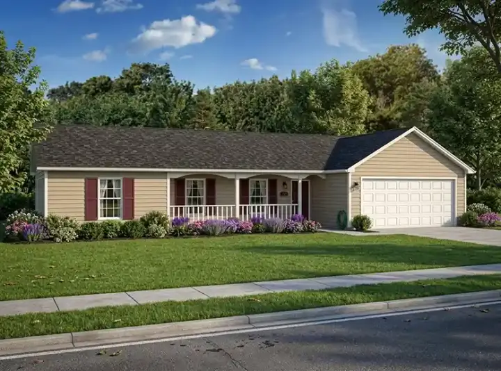 Traditional house plans 46-214 - front exterior, 1,631 sq ft, 3 bed, 2 bath house plans | Monster House Plans