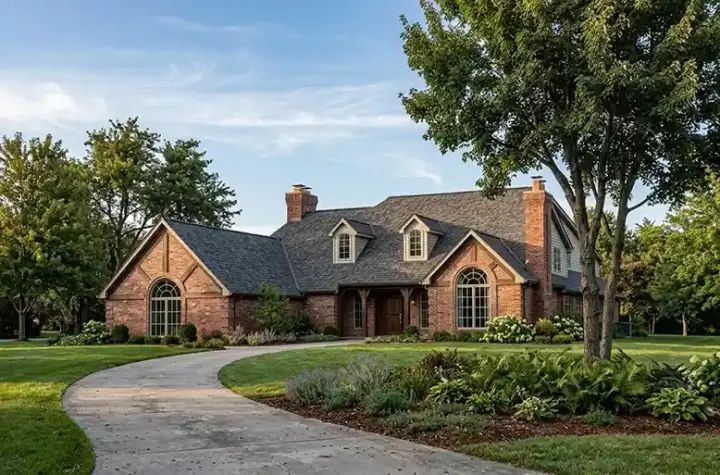 European house plans 46-223 - front exterior, 4,006 sq ft, 4 bed, 4 bath house plans | Monster House Plans
