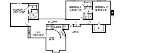 Upper/Second Floor Plan: 46-226