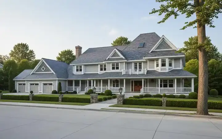 Victorian house plans 46-237 - front exterior, 4,963 sq ft, 5 bed, 3 bath house plans | Monster House Plans