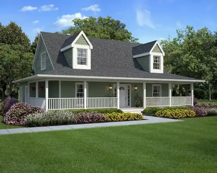 Country house plans 46-243 - front exterior, 1,907 sq ft, 3 bed, 2 bath house plans | Monster House Plans