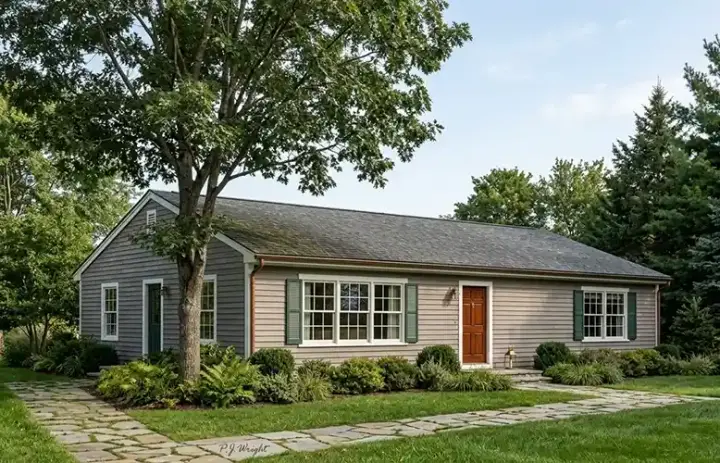 Traditional house plans 46-245 - front exterior, 1,092 sq ft, 3 bed, 1 bath house plans | Monster House Plans