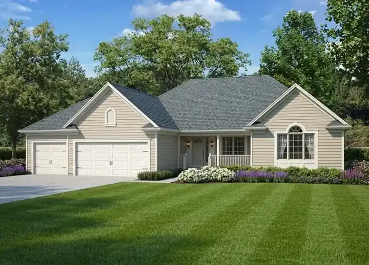 Traditional house plans 46-249 - front exterior, 1,738 sq ft, 3 bed, 2 bath house plans | Monster House Plans