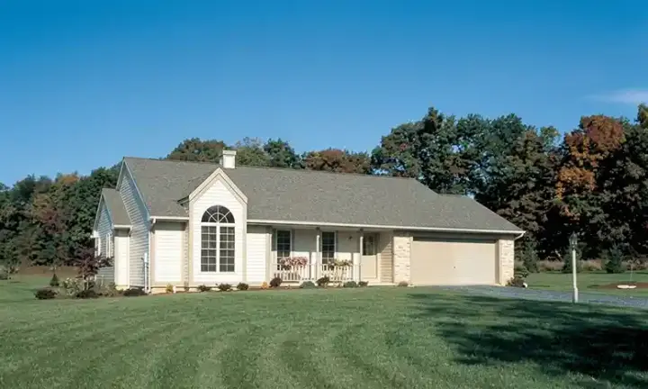Traditional house plans 46-257 - front exterior, 1,461 sq ft, 3 bed, 2 bath house plans | Monster House Plans