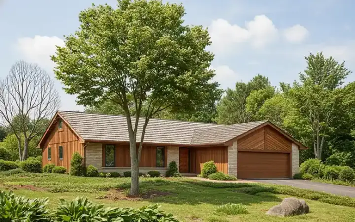 Ranch house plans 46-265 - front exterior, 1,500 sq ft, 3 bed, 2 bath house plans | Monster House Plans