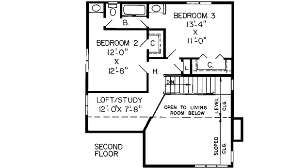 Upper/Second Floor Plan: 46-266