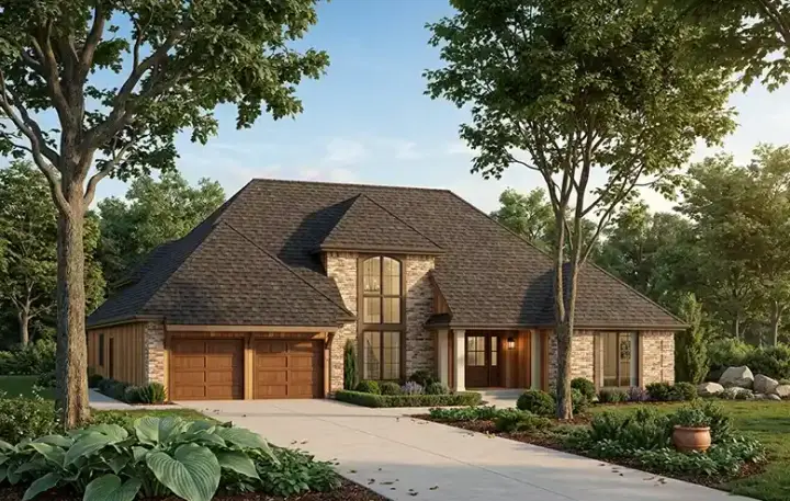 Traditional house plans 46-275 - front exterior, 2,415 sq ft, 3 bed, 2 bath house plans | Monster House Plans