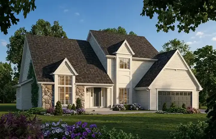 Traditional house plans 46-281 - front exterior, 2,851 sq ft, 4 bed, 2 bath house plans | Monster House Plans