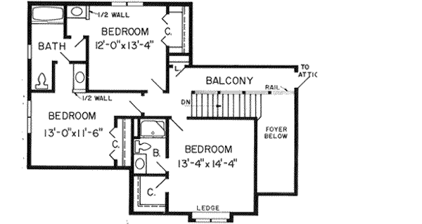 Upper/Second Floor Plan: 46-284
