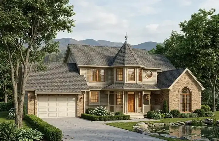 Country house plans 46-288 - front exterior, 2,882 sq ft, 4 bed, 2 bath house plans | Monster House Plans