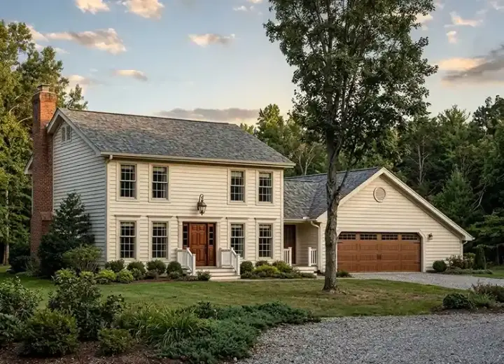 Colonial house plans 46-291 - front exterior, 2,041 sq ft, 4 bed, 2 bath house plans | Monster House Plans