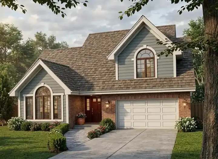 Traditional house plans 46-300 - front exterior, 2,483 sq ft, 4 bed, 2 bath house plans | Monster House Plans