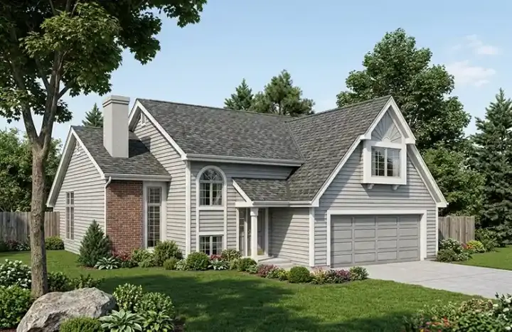 Traditional house plans 46-304 - front exterior, 1,781 sq ft, 3 bed, 2 bath house plans | Monster House Plans