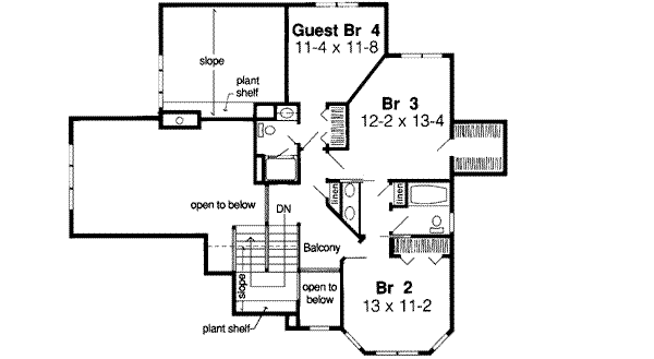 Upper/Second Floor Plan: 46-305