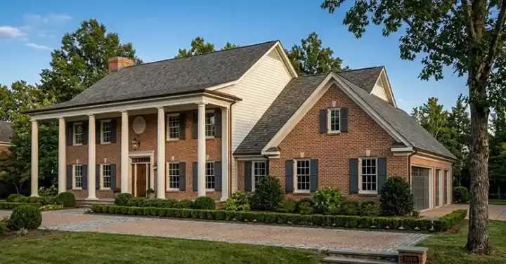 Southern Colonial house plans 46-310 - front exterior, 3,818 sq ft, 4 bed, 3 bath house plans | Monster House Plans