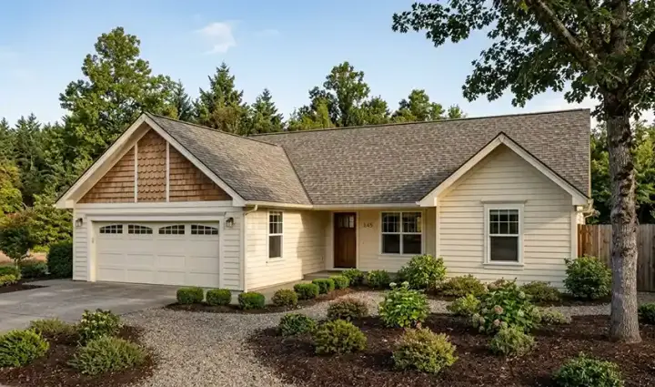 Traditional house plans 46-311 - front exterior, 1,420 sq ft, 3 bed, 2 bath house plans | Monster House Plans