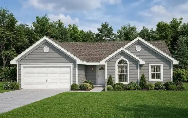 Traditional house plans 46-318 - front exterior, 1,456 sq ft, 3 bed, 2 bath house plans | Monster House Plans