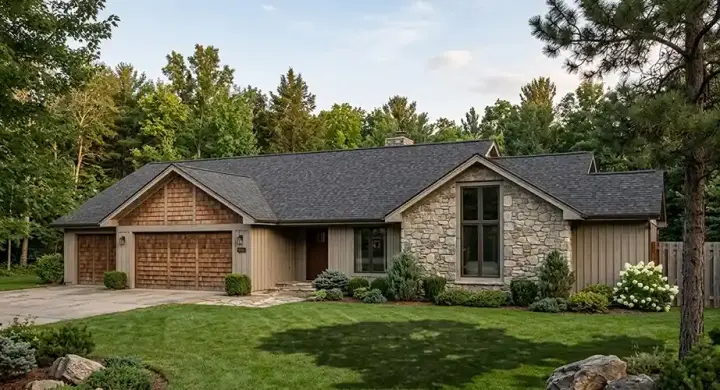 Traditional house plans 46-328 - front exterior, 2,457 sq ft, 3 bed, 2 bath house plans | Monster House Plans