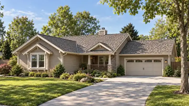 Traditional house plans 46-332 - front exterior, 1,416 sq ft, 3 bed, 2 bath house plans | Monster House Plans