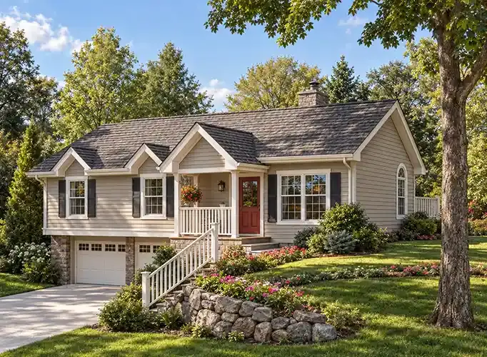 Traditional house plans 46-335 - front exterior, 1,427 sq ft, 3 bed, 1 bath house plans | Monster House Plans