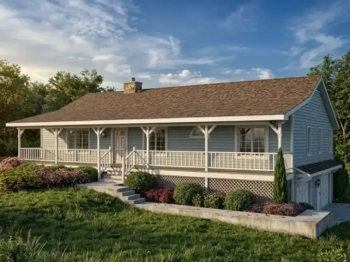 Country house plans 46-337 - front exterior, 1,792 sq ft, 3 bed, 2 bath house plans | Monster House Plans