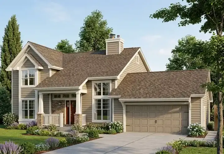 Traditional house plans 46-347 - front exterior, 2,029 sq ft, 3 bed, 2 bath house plans | Monster House Plans