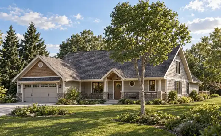 Traditional house plans 46-348 - front exterior, 2,269 sq ft, 3 bed, 2 bath house plans | Monster House Plans