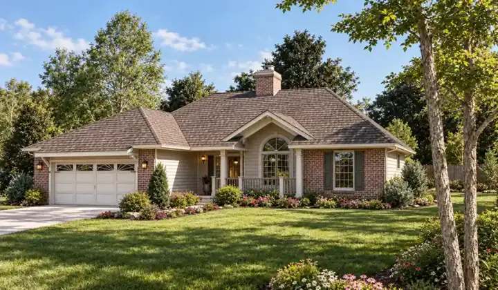 Traditional house plans 46-350 - front exterior, 1,568 sq ft, 3 bed, 2 bath house plans | Monster House Plans
