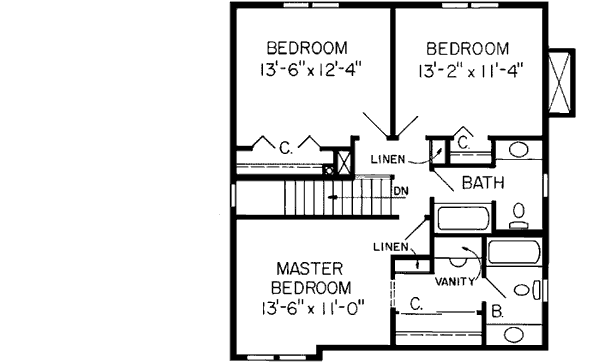 Upper/Second Floor Plan: 46-365